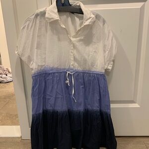 White and Blue Ombre Dress